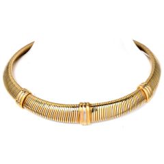 Cartier Vintage Tubogas 18K Yellow Gold Collar Necklace|Dover Jewelry|