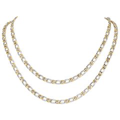 Buccellati Curb Chain 18K Two Tone Gold Long Necklace|Dover Jewelry|