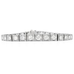 Vintage 4.75 carats Diamond Platinum Square Line Bracelet|Dover Jewelry|