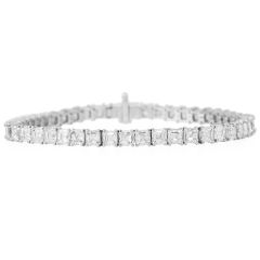 14.00 carats Asscher Cut Diamond Platinum Tennis Bracelet|Dover jewelry|