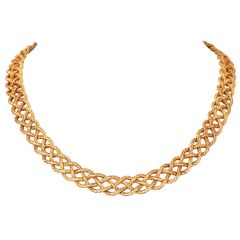 Buccellati Vintage 18K Yellow Gold Woven Collar Necklace|Dover Jewelry|