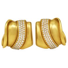 Kieselstein Cord Diamond 18K Gold Clip-On Earrings|Dover Jewelry|