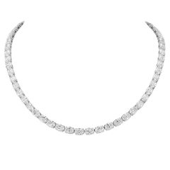 GIA 29.69 carats D SI1 Diamond Platinum Oval Brilliant Cut Tennis Necklace|Dover Jewelry|                                                                                            