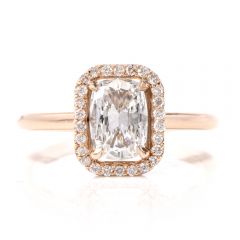 GIA Cushion Diamond D- VS2  18K Gold Engagement Ring