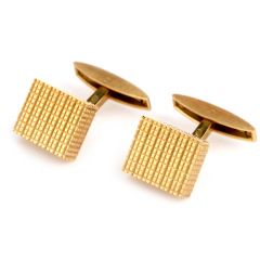 Estate Swiss Cube 18K Yellow Gold Men’s Cufflinks