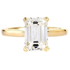 Solitaire 2.83ct Emerald Cut Diamond Engagement Ring-Dover Jewelry