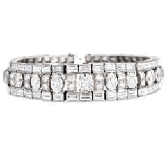 Vintage 44.60cts Natural Diamond Platinum Mixed Cut Bracelet