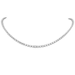 Tiffany & Co. Victoria 10.39Cts Diamond Platinum Graduated Line Necklace |Dover Jewelry|