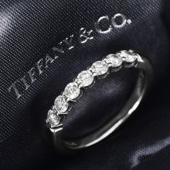 Estate Tiffany & Co. 0.65ct Diamond Platinum Semi-Eternity Wedding Band Ring|Dover Jewelry|