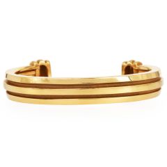 Vintage Tiffany & Co 18K Gold Grooved Open Cuff Bracelet|Dover Jewelry|