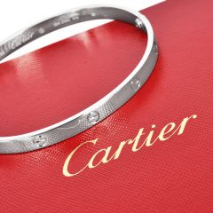 Estate Cartier Classic LOVE 18K White Gold Bangle Bracelet Size 20||Dover Jewelry|