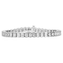 Estate Classic Round Diamond 7.00 Carats 14K White Gold Tennis Bracelet  |Dover Jewelry|