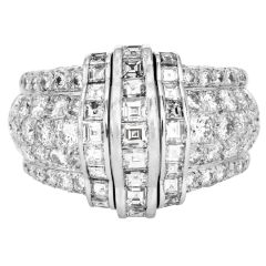 OJ Perrin Midcentury Platinum 4.80 carats Diamond Dome Ring|Dover Jewelry|