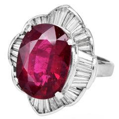 Estate Pink Tourmaline Diamond Platinum Ballerina Cocktail Ring|Dover Jewelry|