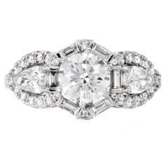 Estate GIA 1.21 I - VVS2 Round Diamond 18k Gold  Engagement Ring