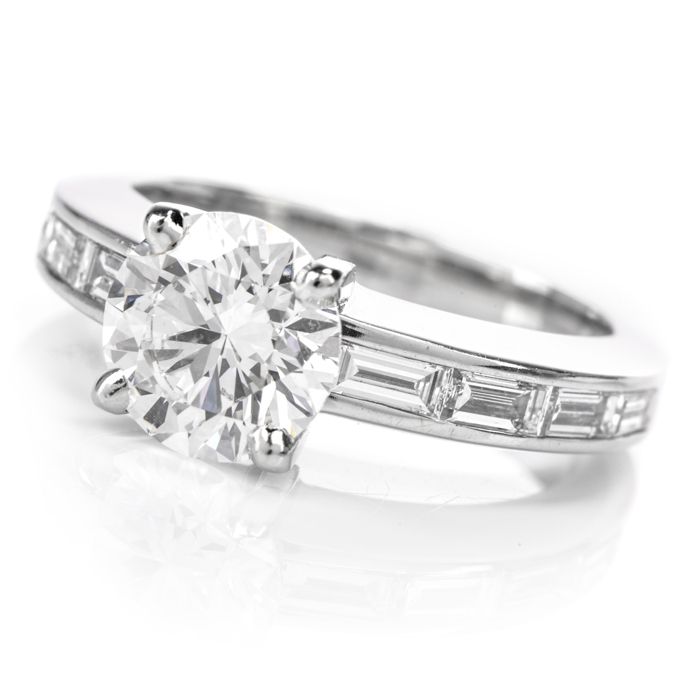 cartier platinum diamond engagement ring