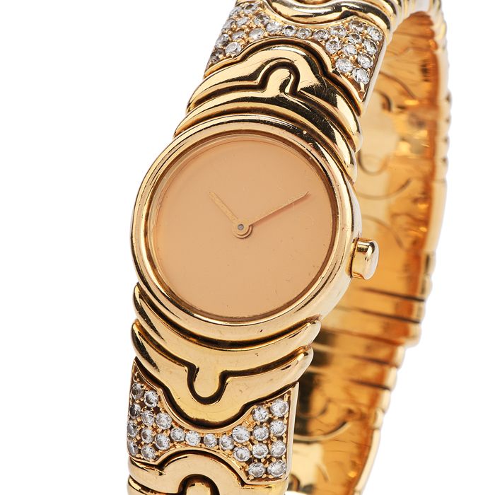 Bvlgari Parentesi Diamond 18K Gold Cuff Bangle Ladies Watch