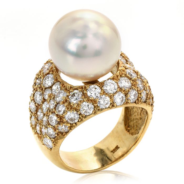 statement rings|Diamond pearl cocktail|estate Jewelry|dover jewelry|