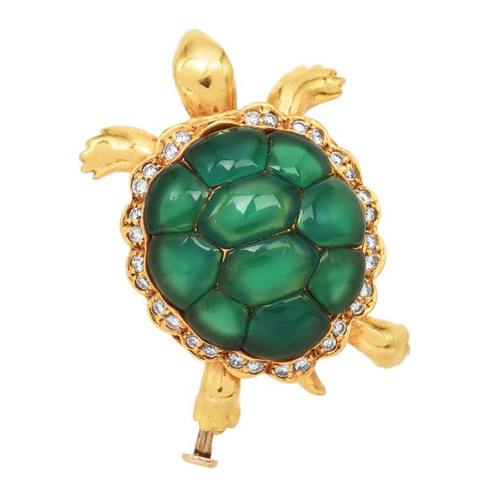 Vintage turtle outlet brooch