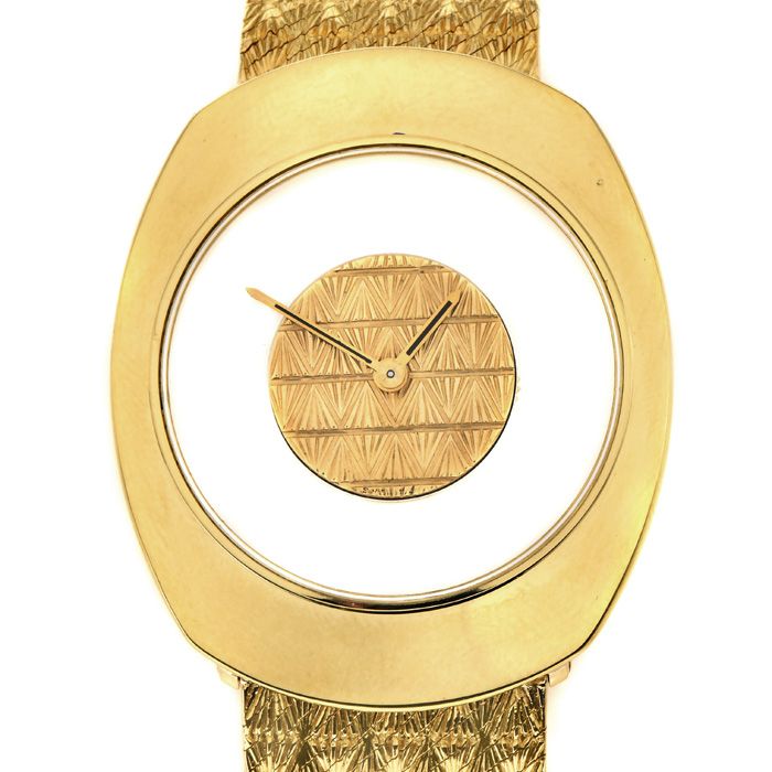 1970s Jaeger Le Coultre Mystery Dial 18K Yellow Gold Winding