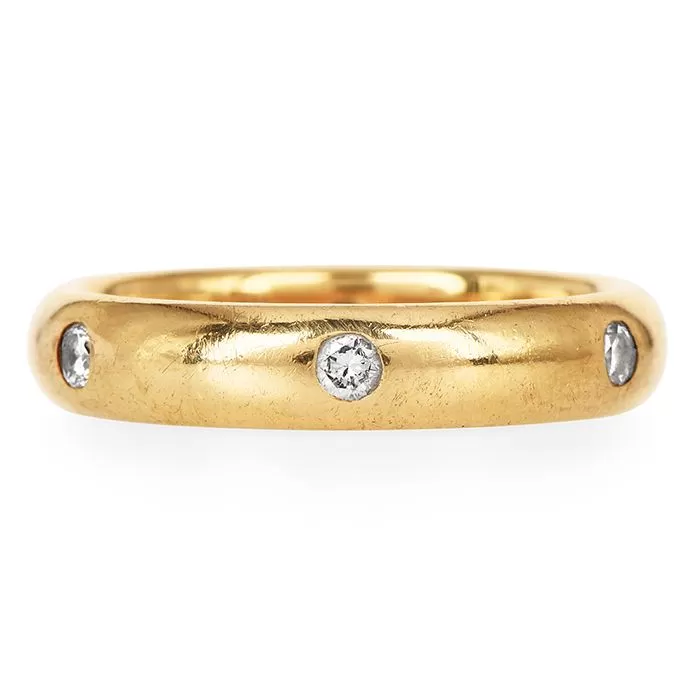 Cartier Diamond Stella 18k Gold Band Ring Estate Jewelry Dover