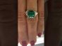 Certified GIA Colombian Emerald Diamond Platinum Three Stone Ring