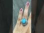 GIA Natural Turquoise Diamond Platinum Large Ballerina Cocktail Ring (882406)