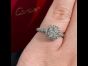 Cartier GIA Certified F VVS Cushion Diamond Platinum Halo Engagement Ring (1064501-ex)