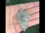 Antique Art Deco Diamond Emerald Platinum Fleur De Lis Brooch Pendant (827701)