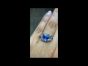 Kashmir Sapphire No Heat Diamond Platinum 3 Stone Engagement Ring (855503)