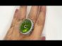 GIA Certified Cabochon Peridot Diamond 18K Gold Halo Large Cocktail Ring (WD-BRMA-10)