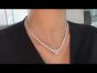 Estate 11.00 cts Diamond Platinum Floral Graduated Link Choker Necklace (1084501)