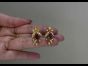 Vintage Italian Diamond Ruby 18K Yellow Gold Dangle Leaf Floral Clip-On Earrings (WD-CLAG-05)