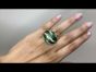 Vintage Retro Diamond Green Enamel 18K Gold Channeled Dome Cocktail Ring (1087930)