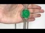 Vintage GIA 62.25 Ct Cabochon Emerald Diamond 18K Gold Tassel Lariat Rope Necklace (1086907)