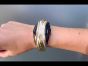 #estate  #diamond  #onyx  18K #gold  Large Wide #bangle #bracelet  (866605)