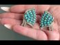 #vintage  #diamond  #turquoise  White Gold Flutter Fan Clip On #earrings  (1105202)