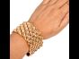 Vintage Retro 18K Yellow Gold Wide Fish Scales Link Bracelet|DoverJewelry|