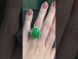 GIA Natural Apple Green Jade Diamond Platinum Ballerina Cocktail Ring