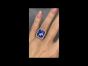 Estate Certified 17.26ct Ceylon Blue Cushion Sapphire Diamond 18K Cocktail Ring | 1084603