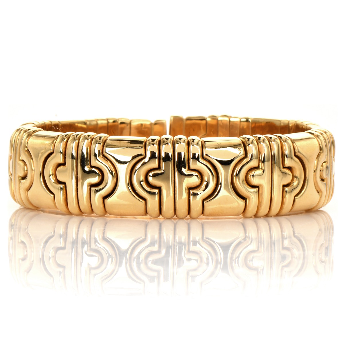 BVLGARI PARENTHESIS 18k Gold Cuff Bangle Bracelet